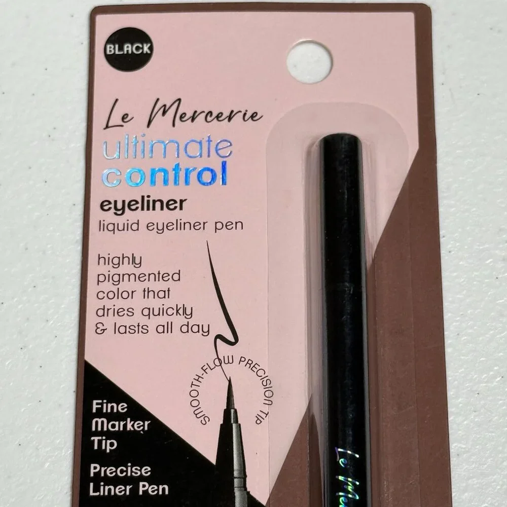 Le Mercerie Ultimate Control Black Liquid Eyeliner Pen New